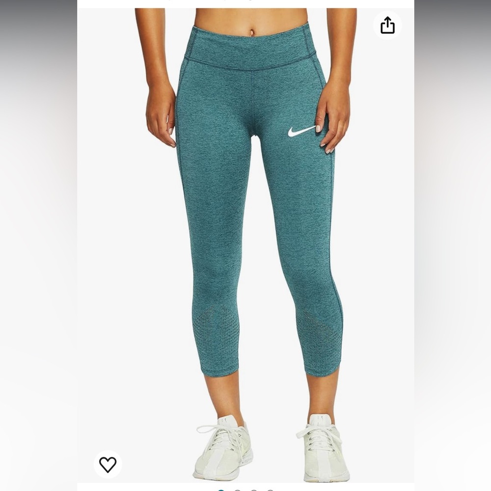 Nike Epic Lux Crop Leggings - Heathered Teal - Size XS